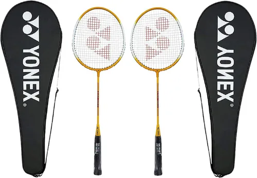 Vista 6 de Yonex GR 303 Saina Nehwal Edition - Raqueta de bádminton 2021 profesional para principiantes con eje de acero de cubierta completa, paquete de 2