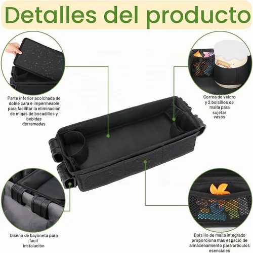 Vista 2 de AROUY Bandeja de aperitivos para cochecito – Bandeja universal de aperitivos para cochecito Wonderfold Wagon W4 Accesorios – Bandeja de aperitivos