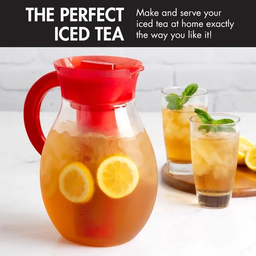 Vista 2 de Primula The Big Iced Tea Maker - Jarra de bebidas de infusión de plástico Tritan con tapa hermética a prueba de fugas, filtro reutilizable de malla