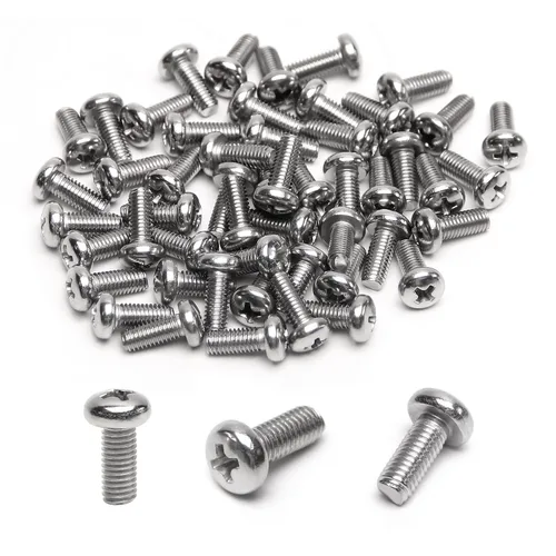 Vista 26 de MroMax 50 tornillos de máquina Phillips de cabeza plana M5 x 0.315 in, acero inoxidable 304 18-8, rosca completa, tornillos de cabeza cruzada gris