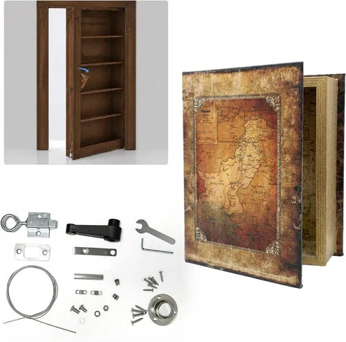 Pestillo secreto para libros, pestillo oculto para puerta oculta, kit para puertas de estantería y estantería, herrajes para puertas secretas de
