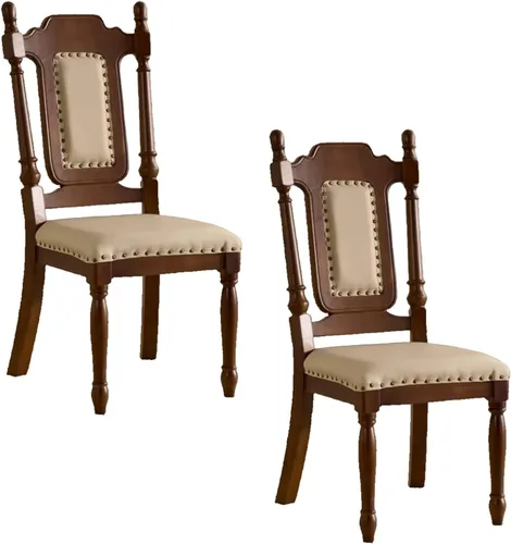 Vista 11 de Wooden Dining Chairs Set of 4, High Back Kitchen Chair, Vintage Dining Room Chairs, Upholstered Armless Chair, for Kitchen, Dining Room, Cafe, Black