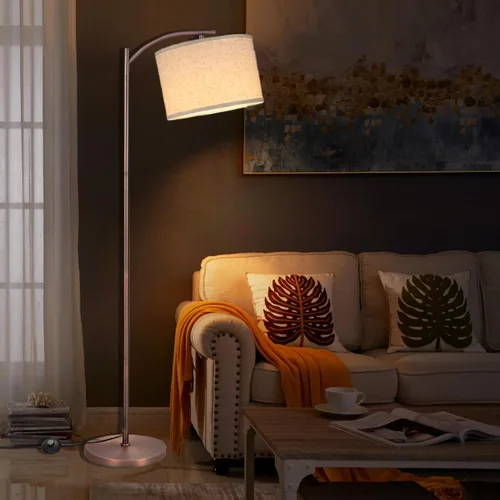 Vista 2 de Lámpara de pie para sala de estar, lámpara de pie, lámpara de pie con pantalla de lino para decoración del hogar, oficina, dormitorio
