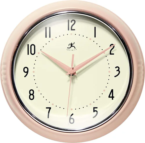 Vista 12 de Infinity Instruments Reloj de pared redondo retro de 9,5 pulgadas para interior, azul marino