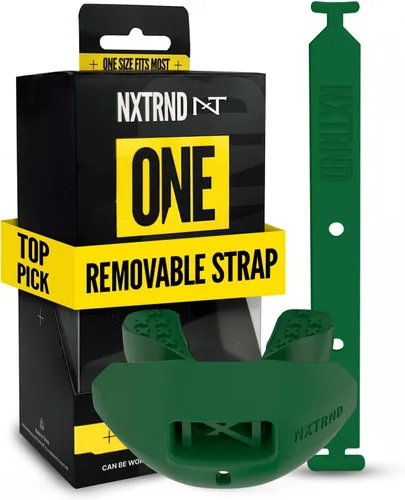 Vista 39 de Nxtrnd One Protector Bucal de Fútbol Americano, Correa Incluida, Se Adapta a Adultos y Jóvenes (Negro)