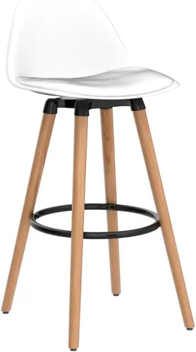Vista 5 de COSTWAY Juego de 2 taburetes de bar, modernos taburetes de cocina sin brazos con asiento de piel sintética suave, taburete de altura de barra