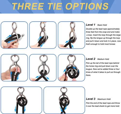 Vista 4 de Dayimado Anillo de amarre para caballos, anillo de amarre de acero inoxidable para caballos, suministros resistentes y seguros