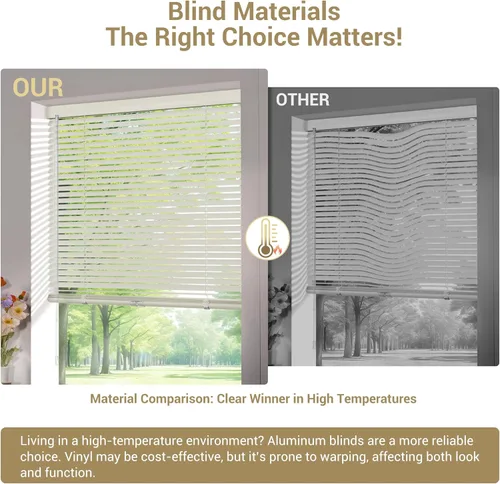 Vista 2 de Mini persianas de aluminio, persianas de ventana sin cordones de 1 pulgada, persianas horizontales personalizadas, para oscurecer la habitación