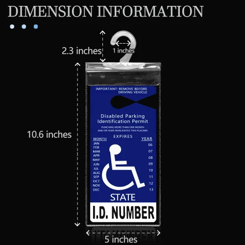 Vista 3 de lofrcin 2 piezas Soporte para tarjeta de discapacitados para auto, Portaplacas para discapacitados ultra transparente, Soporte para señal