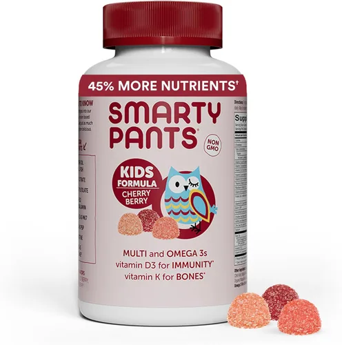 SmartyPants Gomitas multivitamínicas para niños: aceite de pescado Omega 3 (EPA/DHA), vitamina D3, C, vitamina B12, B6, vitamina A, K y zinc para
