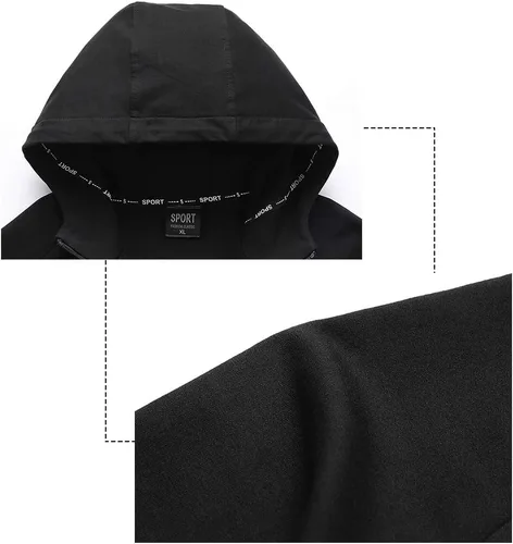 Vista 3 de DOSLAVIDA Conjunto de 2 piezas de chándal deportivo para hombre, de manga larga, con cremallera completa, con capucha