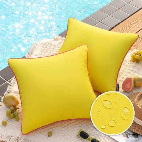 Vista 37 de Phantoscope - Juego de 2 fundas de almohada y cojín cuadradas decorativas, impermeables, para intemperie, sofás, carpas, 18 x 18 pulgadas