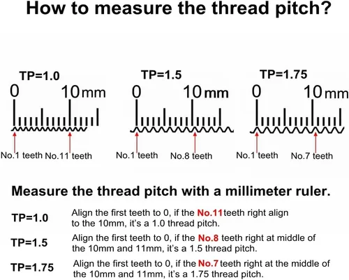 Vista 4 de Adaptador de eje pasante para entrenador de bicicleta, eje de 0.472 in, longitud múltiple de paso de rosca 1.0/1.5/1.75