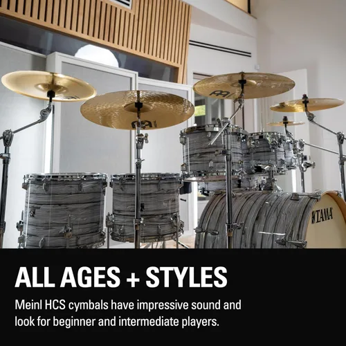 Vista 6 de Meinl Cymbals Paquete de platillos Smack Stack de 5 piezas con agujeros 20,3 cm, 25,4 cm, 30,5 cm, 35,6 cm, 40,6 cm — Acabado tradicional HCS