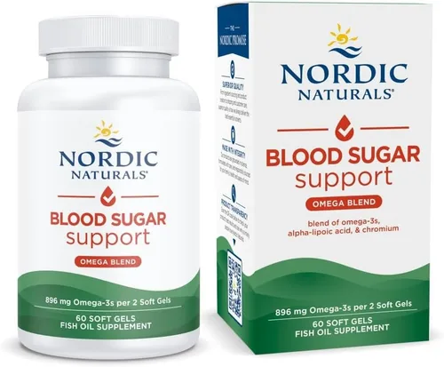 Nordic Naturals Omega azúcar en sangre, limón, 60 geles blandos, 896 mg de omega-3 + ácido alfa lipoico y cromo, metabolismo, sin OMG, 30 porciones