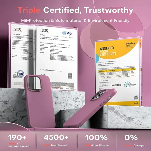 Vista 45 de TOCOL Funda 5 en 1 para iPhone 13, con 2 protectores de pantalla + 2 protectores de lente de cámara, funda de silicona líquida para iPhone 13, verde