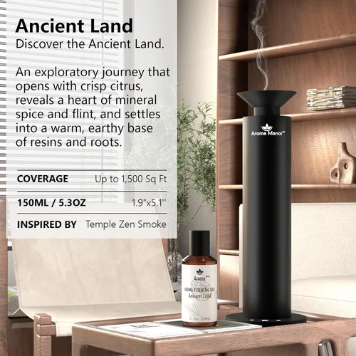 Vista 2 de Aceites esenciales de aroma para difusores para el hogar: Ancient Land Hotel Luxury Scents - Aceite aromático con notas de pomelo, geranio y madera