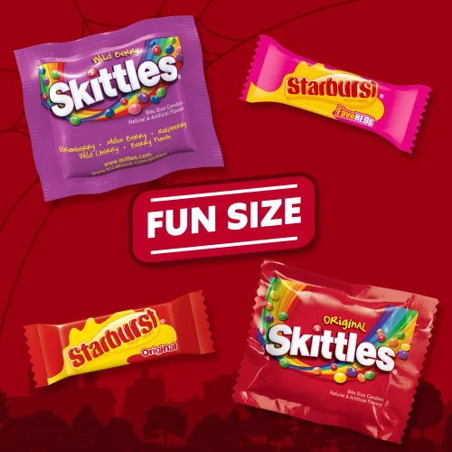Vista 4 de SKITTLES Original & Wild Berry, Starburst Original & FaveReds - Caramelos masticables de tamaño divertido, variedad surtida, dulces a granel