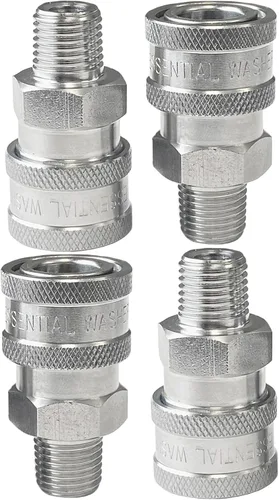 Vista 11 de Essential Washer Enchufe hembra NPT de 1/4 pulgadas de acero inoxidable Accesorios de conexión rápida para lavadora a presión 5000 PSI Juego