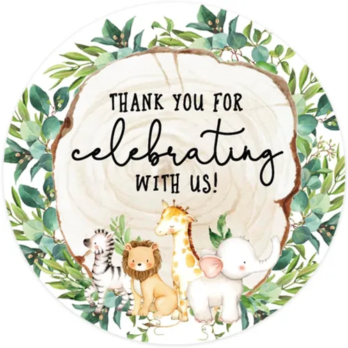 Vista 15 de Andaz Press Calcomanías con texto en inglés «Thank You for Celebrating with Us» para niños, paquete de 80 calcomanías redondas de 2 pulgadas