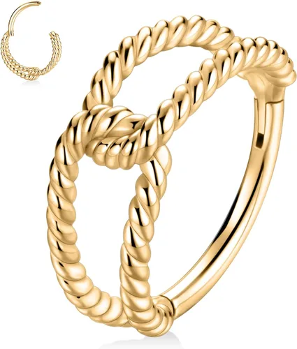 Vista 37 de Anillo Clicker de Acero Quirúrgico 316L para Tabique Nasal, Aro para Nariz, Aro Durmiente, Pendiente de Aro, Hélix, Rook, Conch, Cartílago, Daith