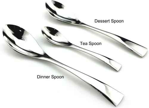 Vista 3 de JASHII Juego de cubiertos de acero inoxidable 18/10 de 20 piezas de plata pulida con espejo, cuchillo de cena, tenedor de ensalada, cuchara