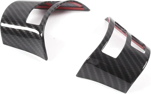 Vista 2 de Lcojicep Marco de botón de dirección de automóvil compatible con Corvette C6 Z06 ZR1 2005-2013 Marco de botón de automóvil ABS borde interior grano