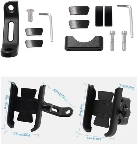 Vista 5 de Mount Bracket Motorcycle Mobile Phone Holder Rearview Mirror Handlebar Bracket for FZ25 FZ-25 FZ 25 2005-2023 2022 2021 2020 2019 2018 2017 2016