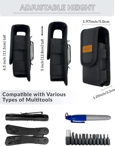 Vista 3 de Funda multiherramienta-bolsa EDC, funda multiherramienta para cinturón, pequeños accesorios de bolsa de herramientas tácticas, funda organizadora