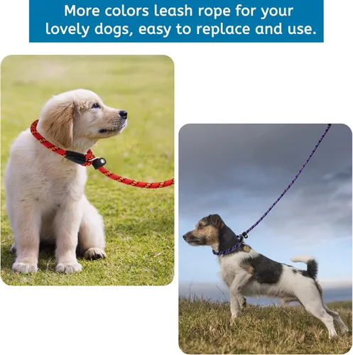 Vista 6 de Coolrunner 2 cuerdas duraderas para perros, correa de entrenamiento de perros de 5 pies, correa antideslizante fuerte, correa de nailon ajustable