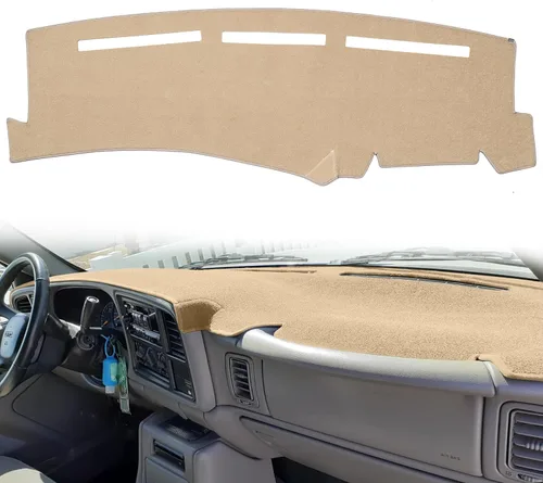 Alfombrilla para salpicadero compatible con GMC Sierra/Chevy Chevrolet Silverado 1999-2006, GMC Yukon XL/Chevy Suburban Tahoe Avalanche (99-06, Beige