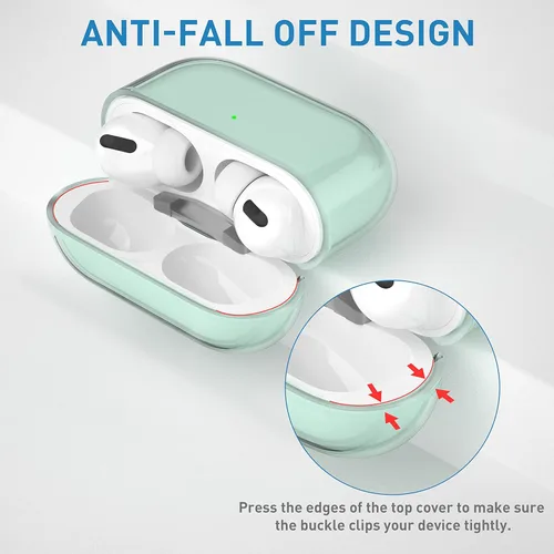 Vista 4 de Funda Valkit Compatible para AirPods Pro, Funda Protectora Transparente y Suave a Prueba de Golpes para AirPods Pro Gen 2ª/1ª (2023/2022/2019)