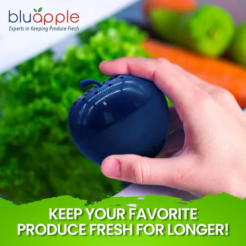 Vista 6 de Bluapple Produce Saver - Absorbedor de gas de etileno de 1 año con carbón activado, 2 Bluapples + 8 paquetes (0.31 onzas cada uno), extensor