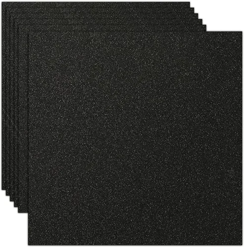 Rramorrra - Papel de cartulina negra con purpurina de 12 x 12 pulgadas, 15 hojas de 12.35 oz/m²/130 libras, papel de construcción negro brillante de