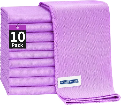 Vista 8 de Paño de limpieza de microfibra – Paquete de 6 paños de limpieza de lentes, trapos de limpieza de ventanas de 16 x 14 pulgadas, paños de pulido sin