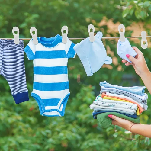 Vista 6 de Paquete de 30 clips de colgador, clips multiusos para perchas, pinzas blancas para colgar ropa de plástico, clips para colgar pantalones