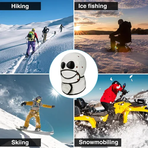 Vista 5 de Sombrero de trampero de invierno para hombre, súper cálido, de forro polar, con máscara, gafas, cubierta facial, orejeras, resistente al viento