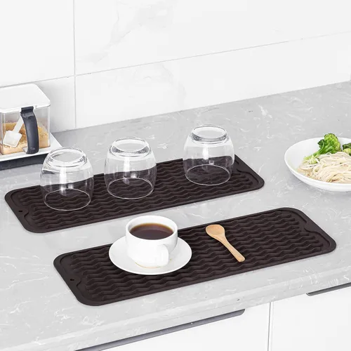 Vista 618 de MicoYang Alfombrilla de Silicona para Secar Platos de Múltiples Usos, Fácil de Limpiar, Ecológica, Alfombrilla de Silicona Resistente al Calor