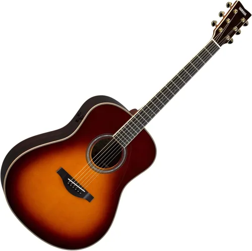 Vista 3 de Yamaha L-Series Guitarra Transacústica con Funda Rígida - Dreadnought, Sunburst Marrón Rayo de sol marrón