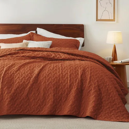Vista 31 de Bedsure Colchas de tamaño individual – Colchas ligeras de tamaño individual con patrón de tejido de cesta, ropa de cama suave, colcha de edredón