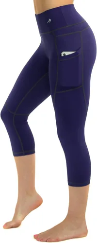 Vista 18 de CompressionZ Leggings capri de compresión de cintura alta para mujer, control de abdomen, entrenamiento, gimnasio, pilates, viajes, pantalones