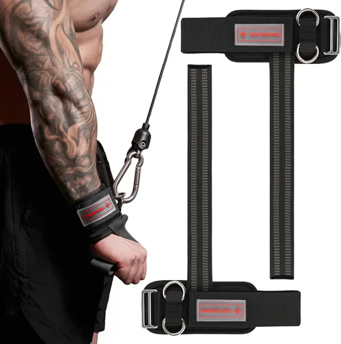 Vista 15 de MANUEKLEAR - Correas de muñeca antideslizantes para levantamiento de pesas, correas de levantamiento de pesas con anillos en D para entrenamiento