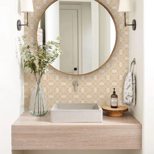 Vista 11 de Alwayspon Adhesivos de transferencia de azulejos de vinilo esmerilado para despegar y pegar, calcomanías autoadhesivas para azulejos de pared