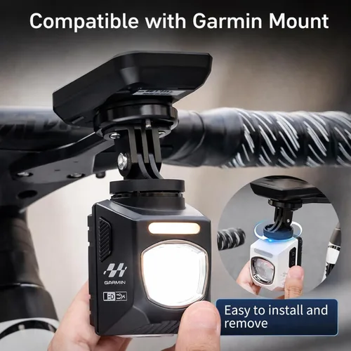 Vista 7 de Luz de bicicleta montada debajo para montar de noche, luz delantera de bicicleta de carretera de 1200LM con control remoto, faro de bicicleta