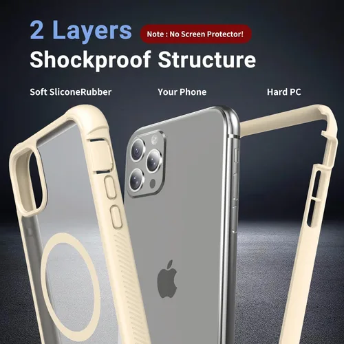 Vista 2 de jaroco - Funda magnética compatible con MagSafe para iPhone 11 de 6.1 pulgadas; protección de grado militar contra caídas, de doble capa, Blanco