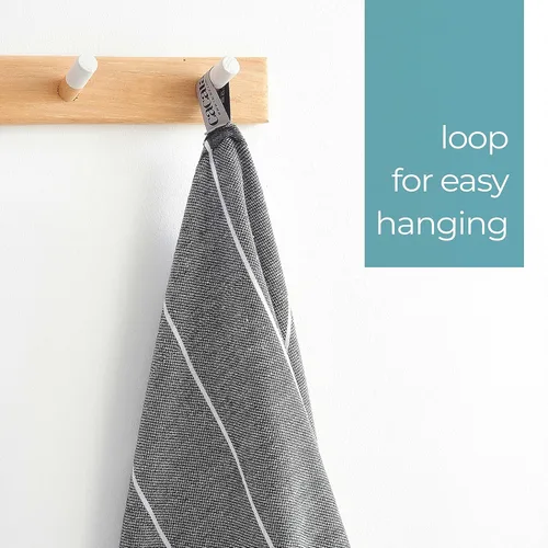 Vista 23 de Cacala Toallas de cocina 100% algodón turco, altamente absorbentes, suaves, de secado rápido, con lazo para colgar, para gimnasio, yoga, baño