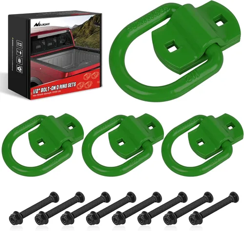 Vista 11 de Nilight Anclaje de amarre con anillo en D, 4 unidades, anillos resistentes de 1/2 pulgada con tornillos en remolque, caja de camión, carga, 12000