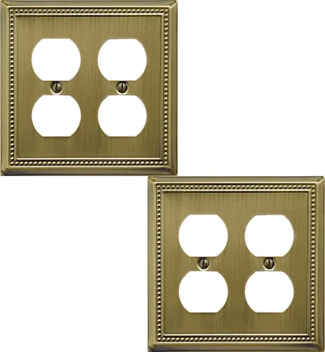 Vista 44 de OKAWYC Belaire - Cubierta para interruptor de luz de decoración individual, placa de pared de metal con cuentas, paquete de 4 unidades de bronce