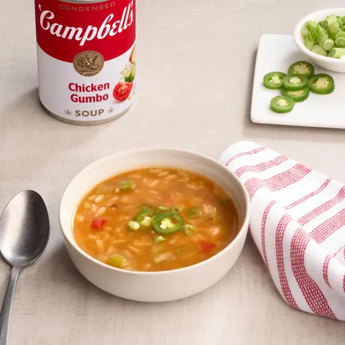 Vista 3 de Campbell's Sopa condensada de pollo gumbo, lata de 10.5 onzas