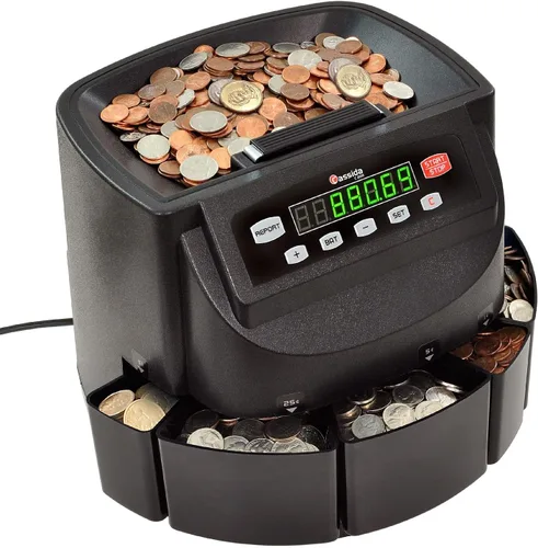 Vista 9 de Cassida Clasificador/contador electrónico de monedas C100, monedas contables 1¢, 5¢, 10¢, 25¢, 250 monedas/min, 110 VAC